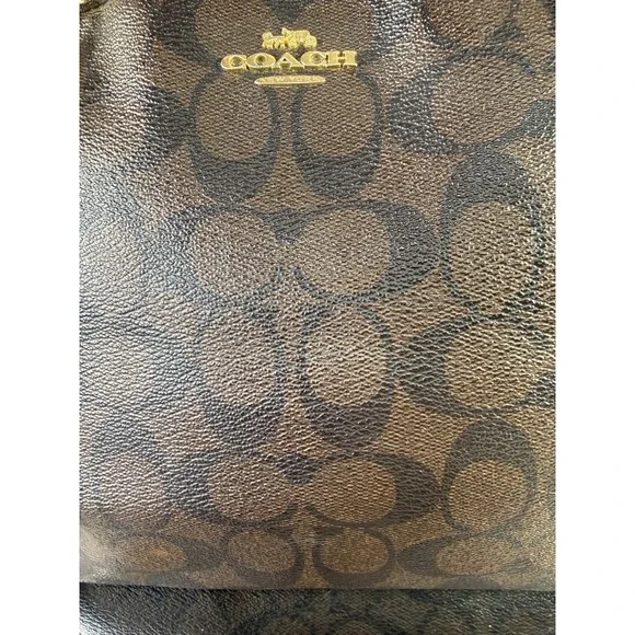 Coach Kelsey Signature Black Canvas Double Handles Zipper Satchel Bag - Picture 16 of 17